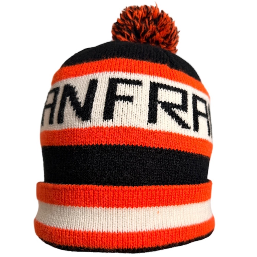 Vintage San Francisco Pom Beanie Fleece Lined Knit Winter Ski Hat